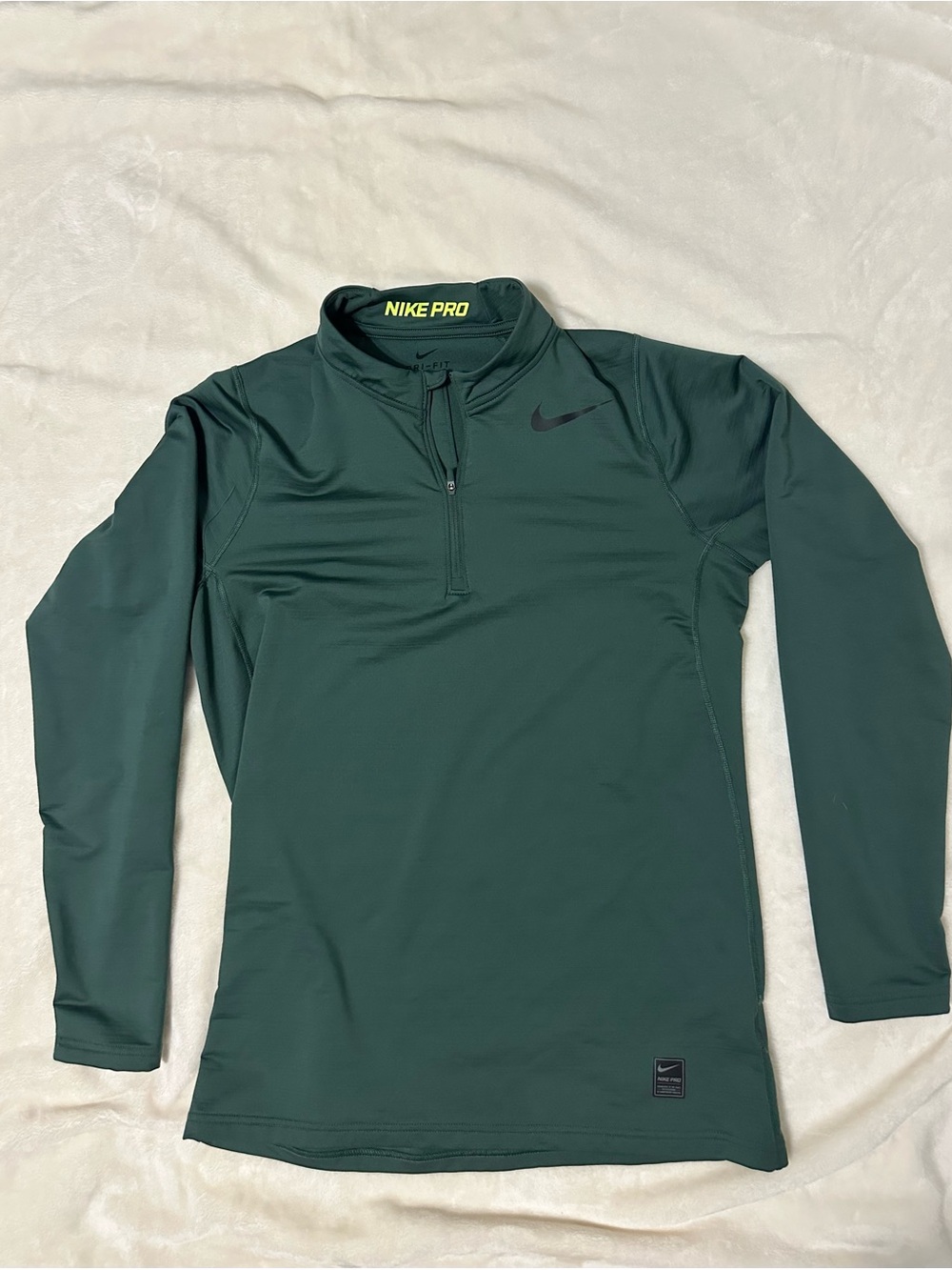 Nike Pro Men’s Dark Green Quarter-Zip Performance Top
